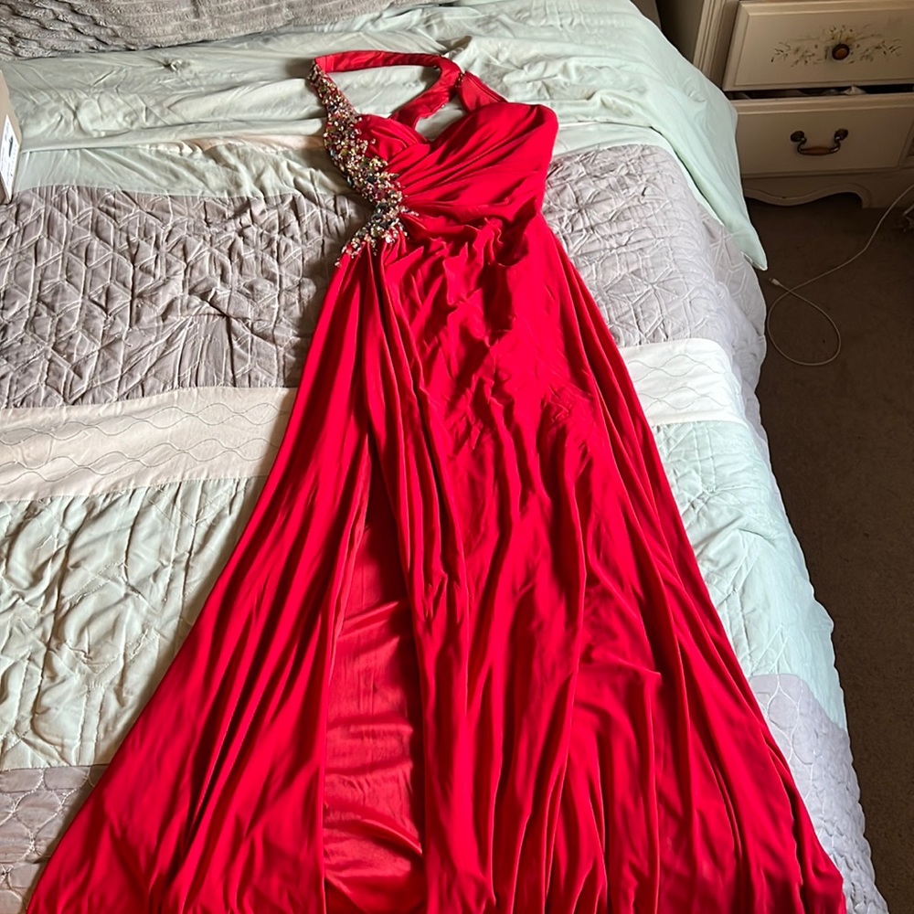 Womens red prom dress